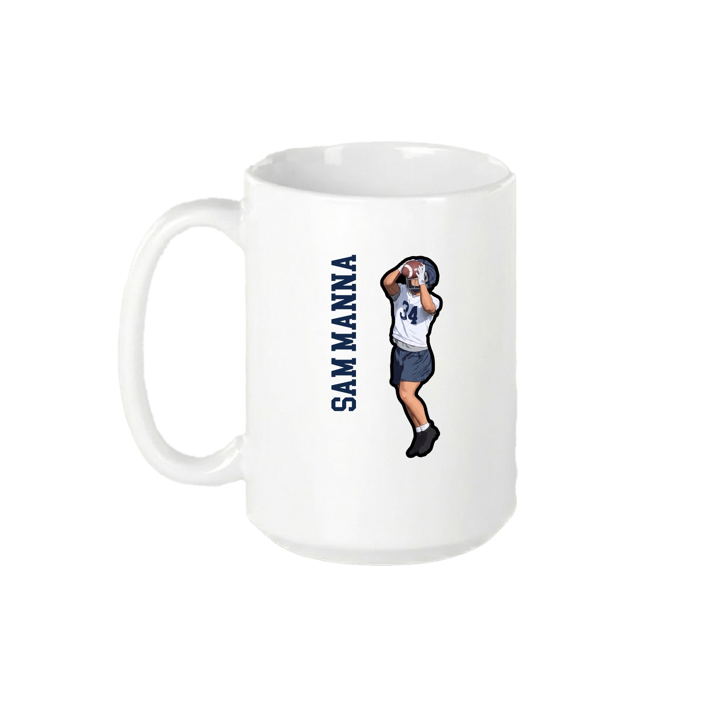 15oz Coffee Mug — Name Vertical in White