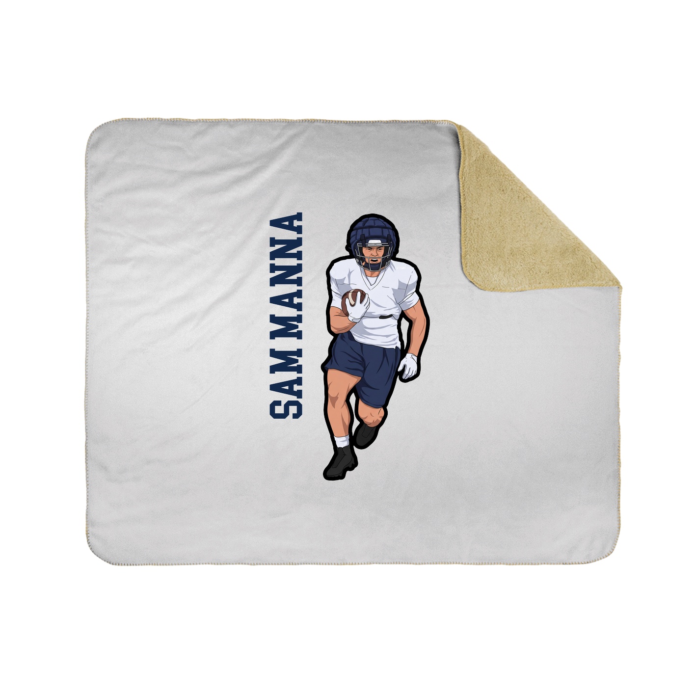 Throw Blanket — Name Vertical in White