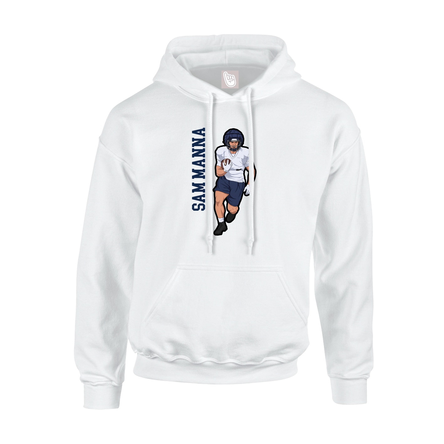 Hoodie — Name Vertical in White