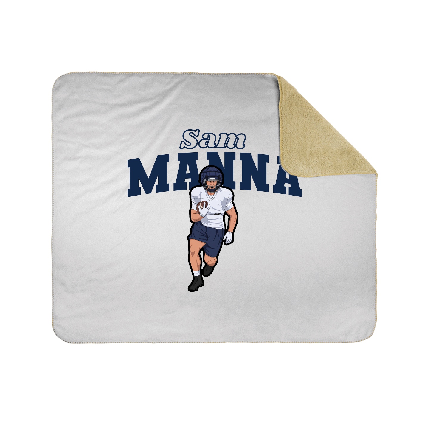 Throw Blanket — Name Arch in White