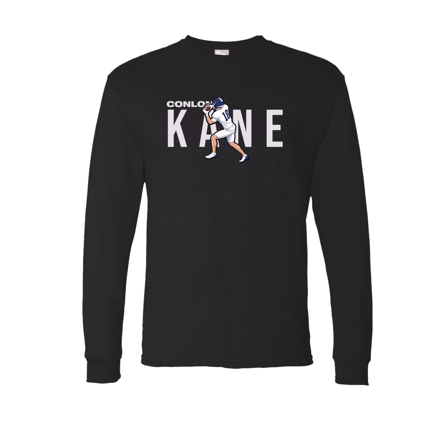 Long Sleeve Tee — Player Name in Black