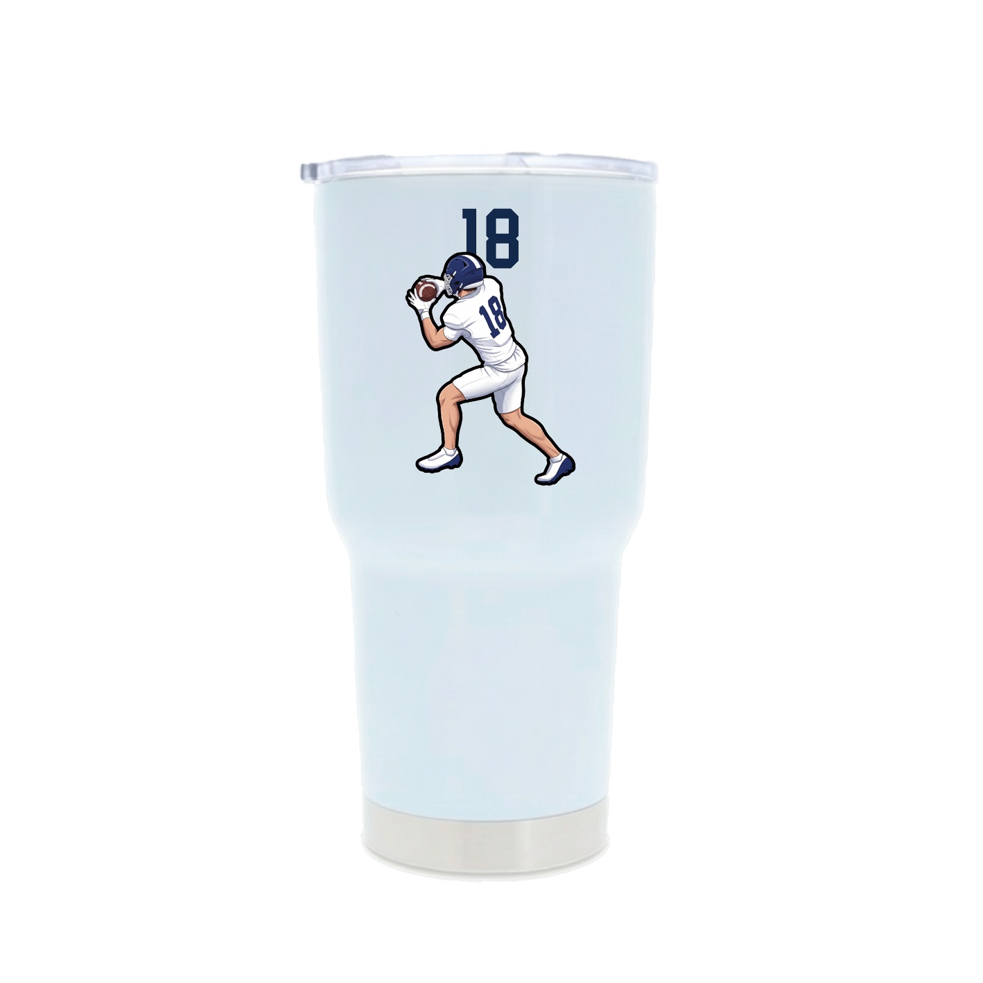 30oz Stainless Steel Tumbler — Number Top in White