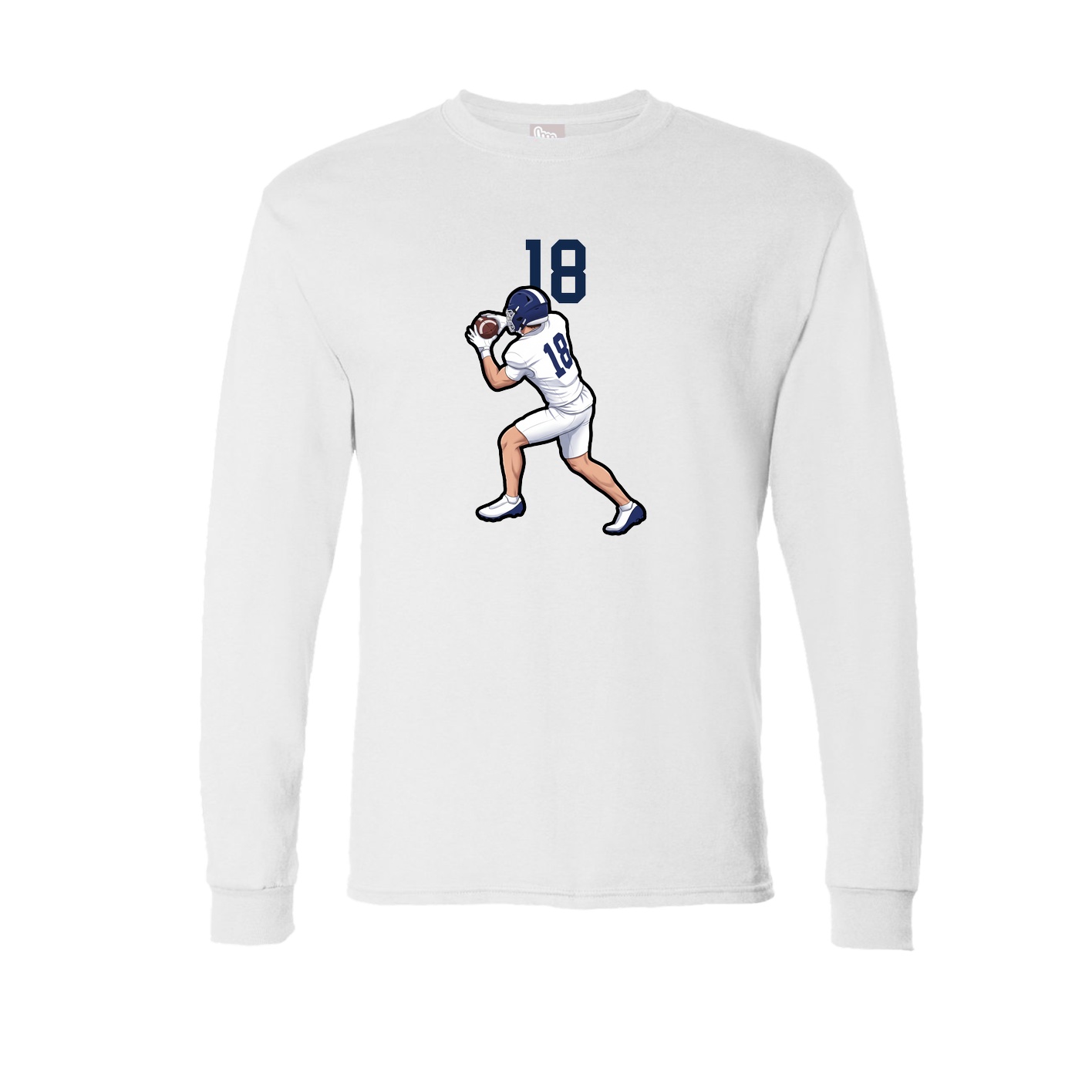 Long Sleeve Tee — Number Top in White