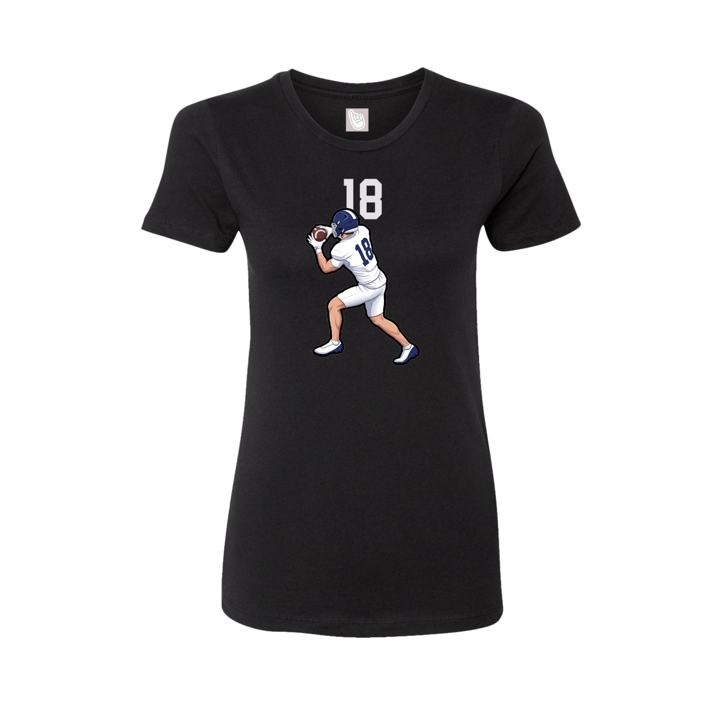 Fitted Women's Tee — Number Top in Black