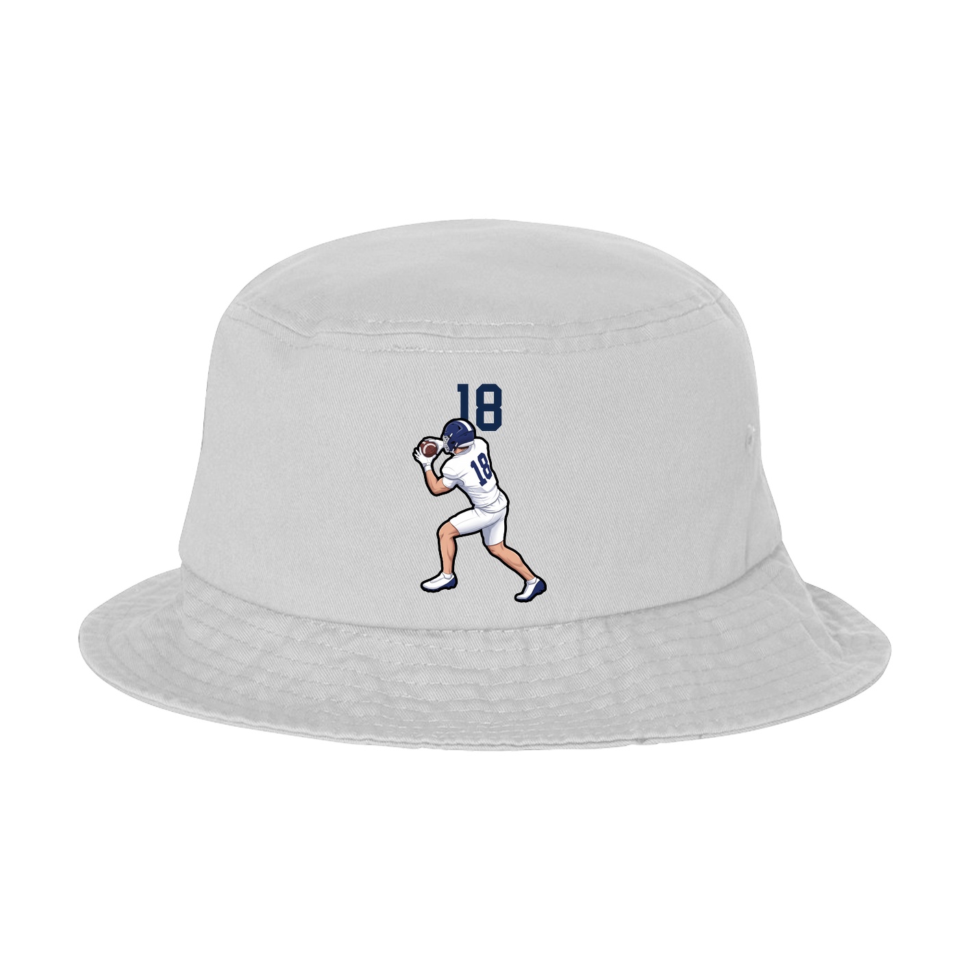 Bucket Cap — Number Top in White