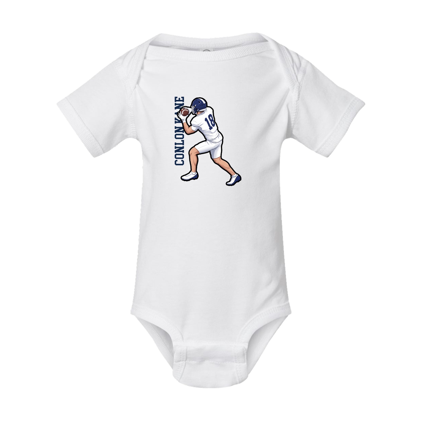 Baby Onesie — Name Vertical in White