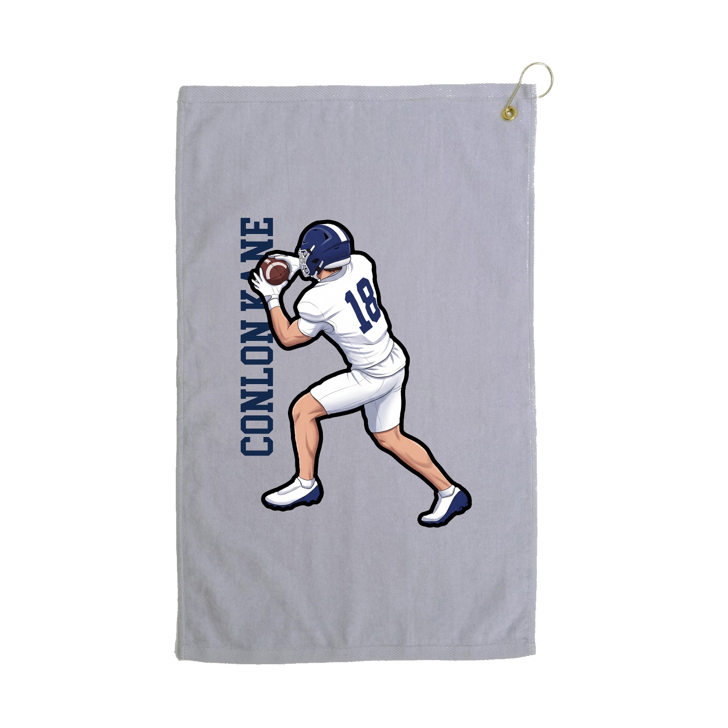 Golf Towel — Name Vertical in Grey