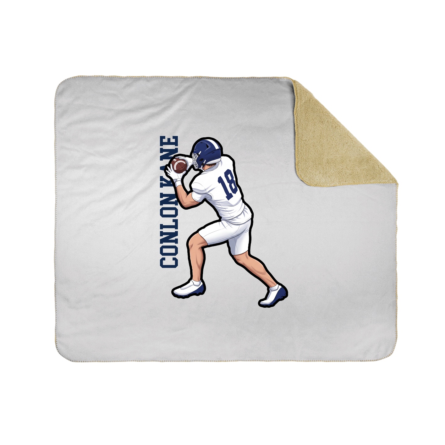 Throw Blanket — Name Vertical in White