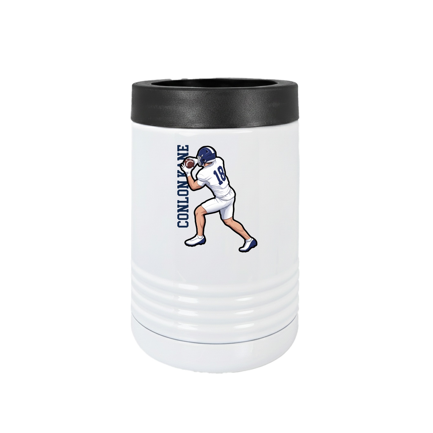 Beverage Holder — Name Vertical in White
