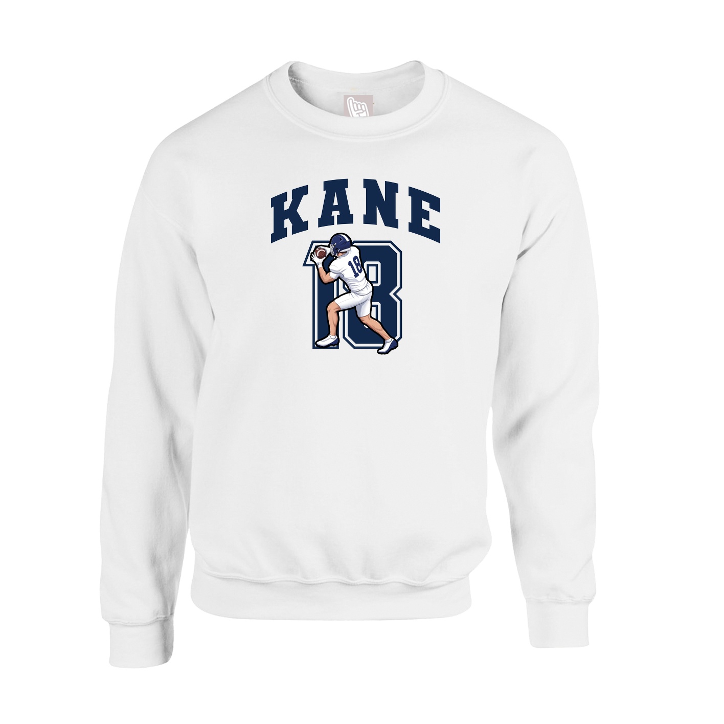 Fleece Crew — Number in White