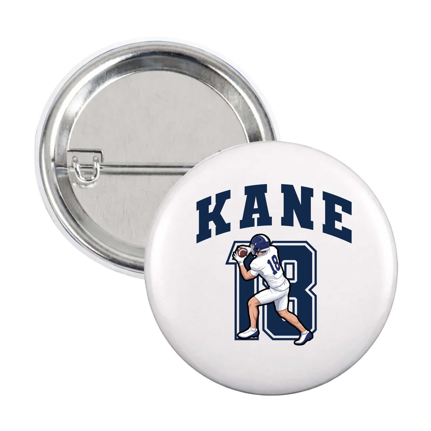 Game Day Button — Number in White