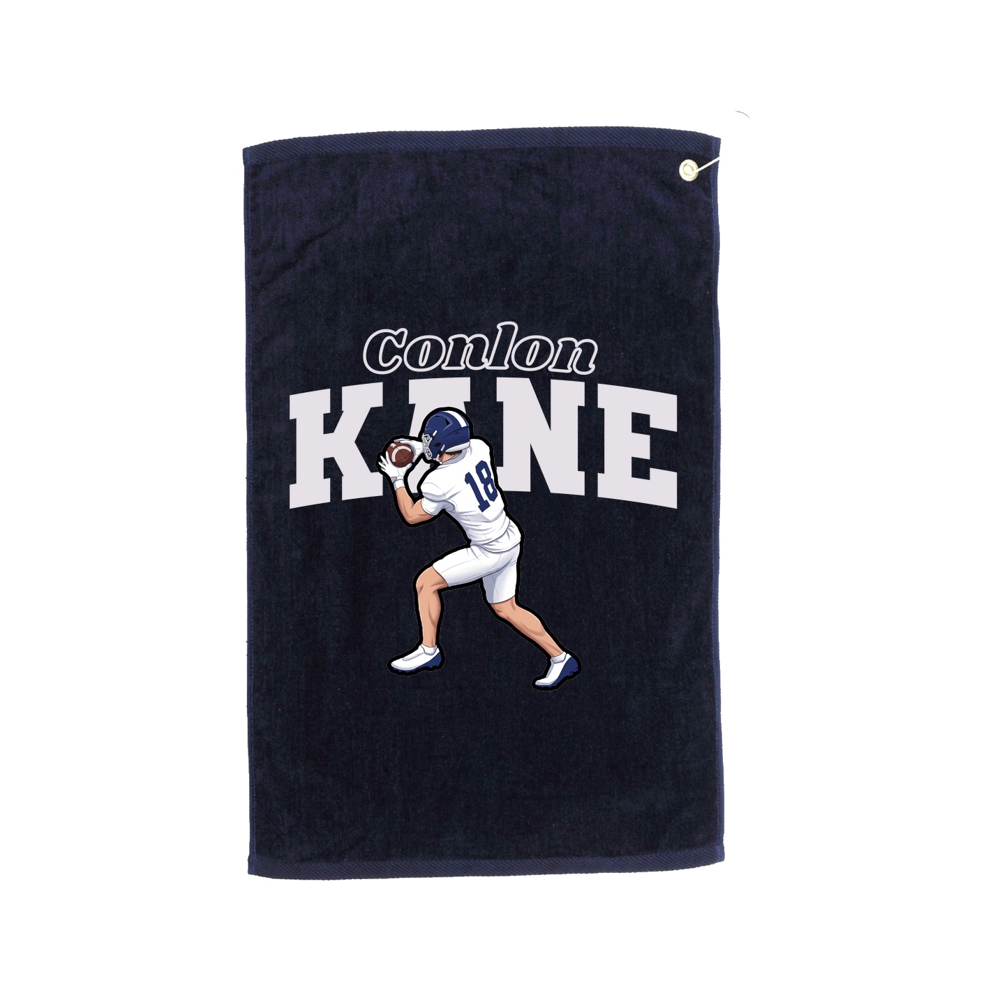 Golf Towel — Name Arch in Navy