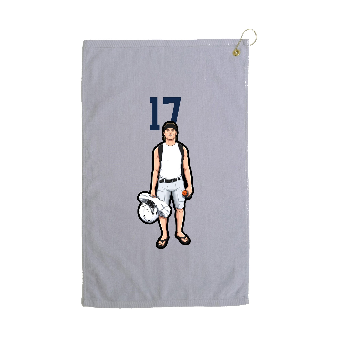 Golf Towel — Number Top in Grey