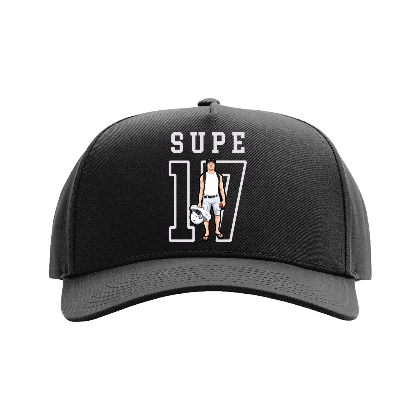 Full Fabric Five-Panel Champ Cap — Shirsey in Black