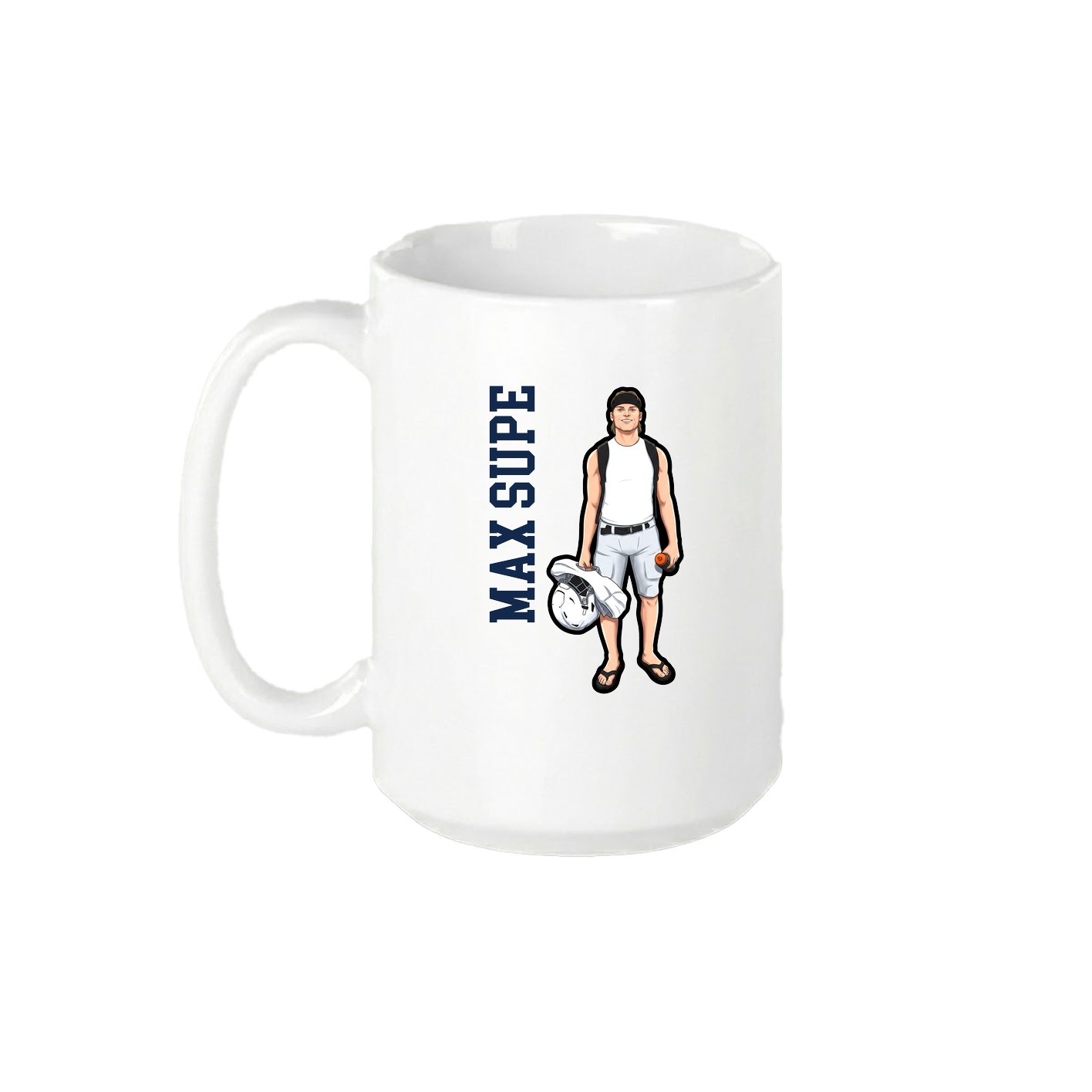 15oz Coffee Mug — Name Vertical in White
