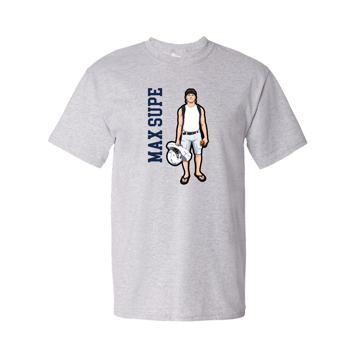 Youth Tee — Name Vertical in Grey