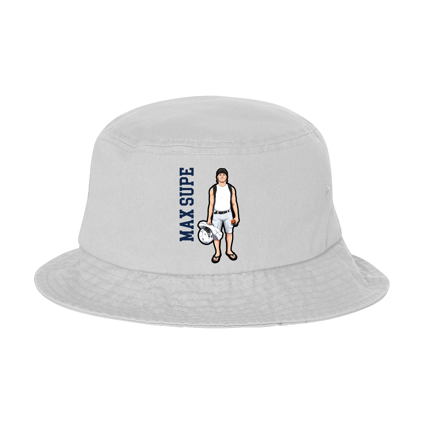 Bucket Cap — Name Vertical in White