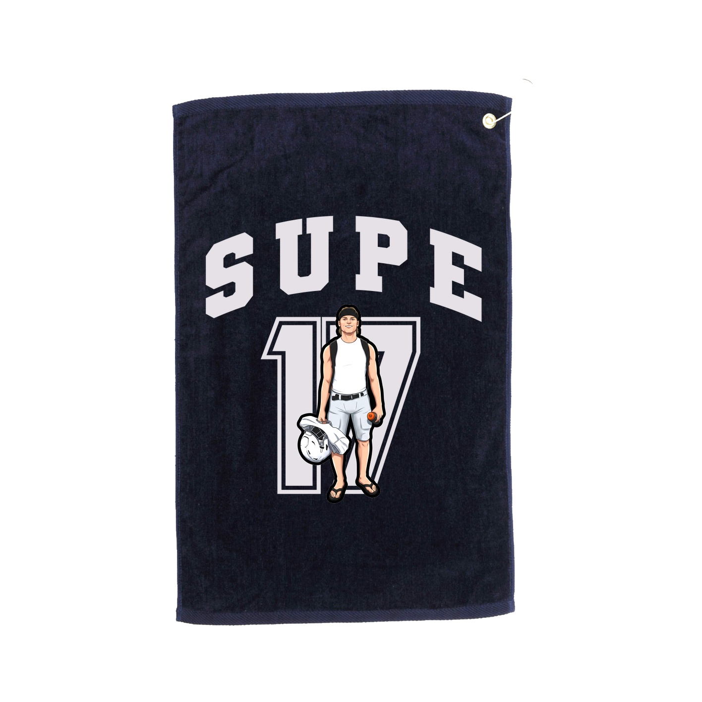 Golf Towel — Number in Navy