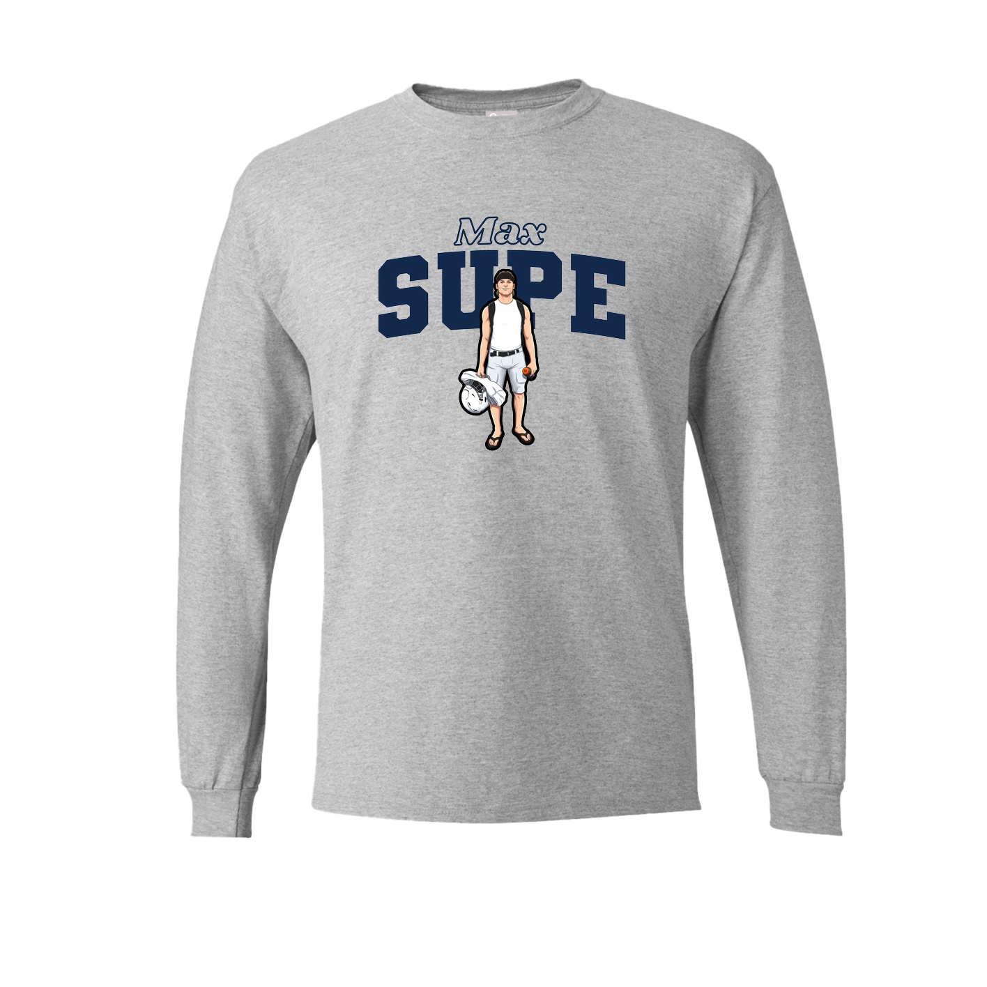 Long Sleeve Tee — Name Arch in Grey