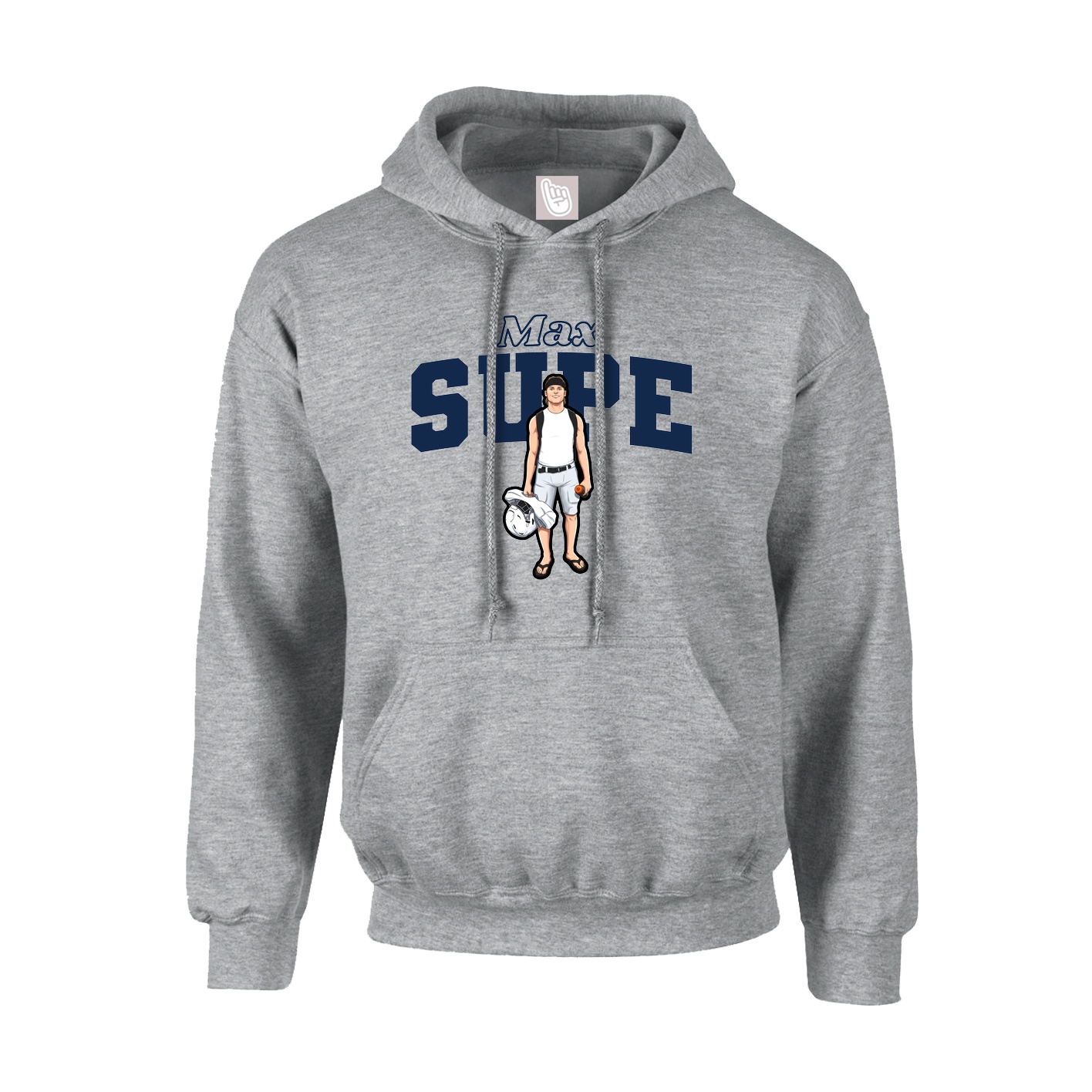 Hoodie — Name Arch in Grey