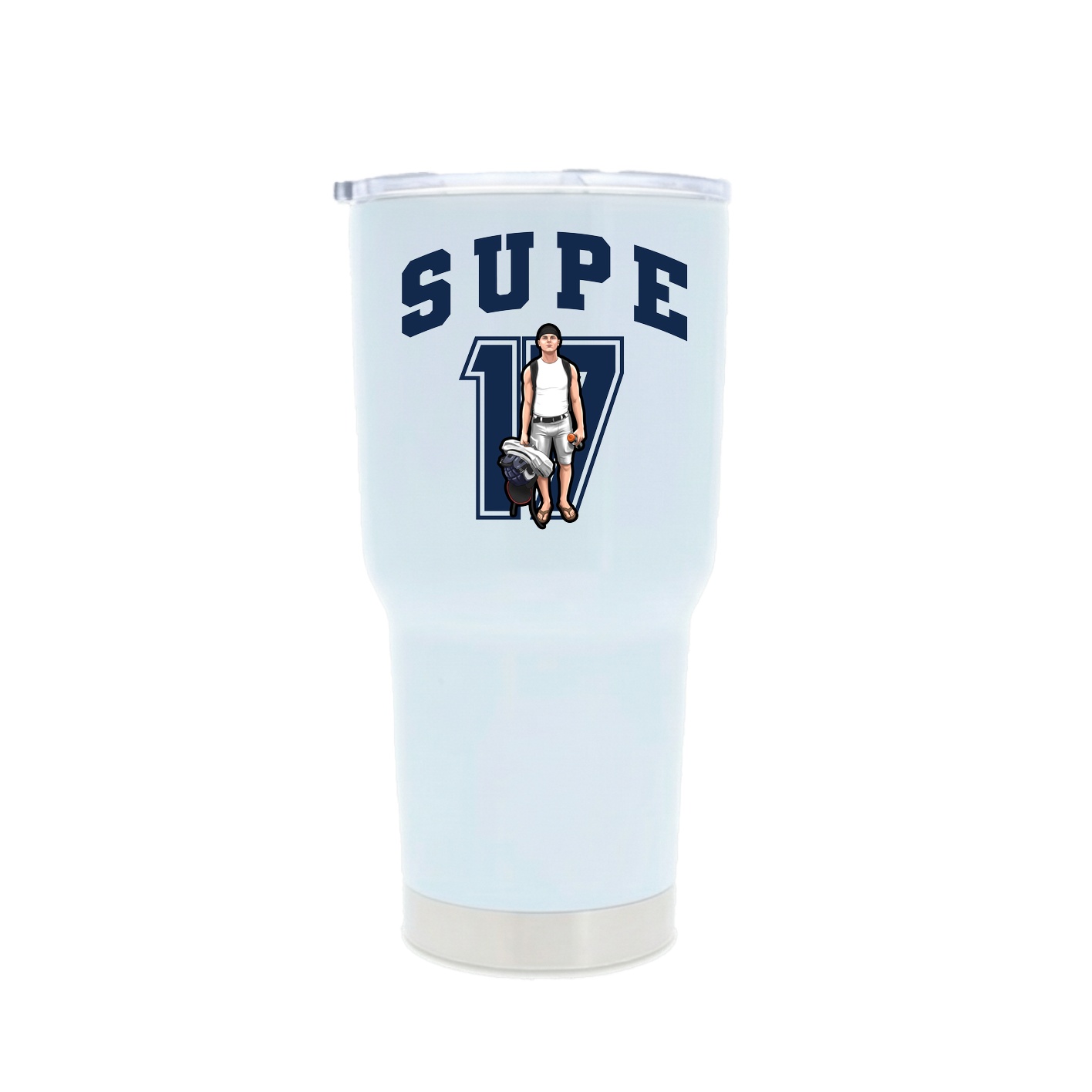 30oz Stainless Steel Tumbler — Number in White