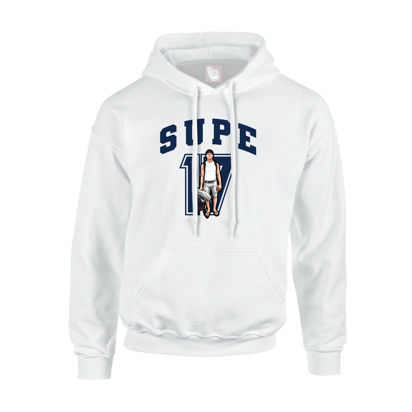 Hoodie — Number in White