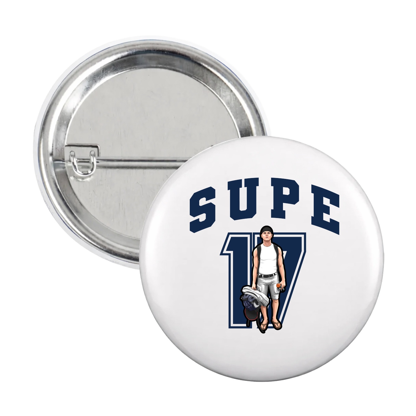 Game Day Button — Number in White