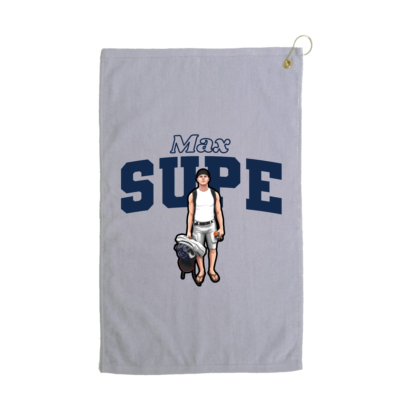 Golf Towel — Name Arch in Grey
