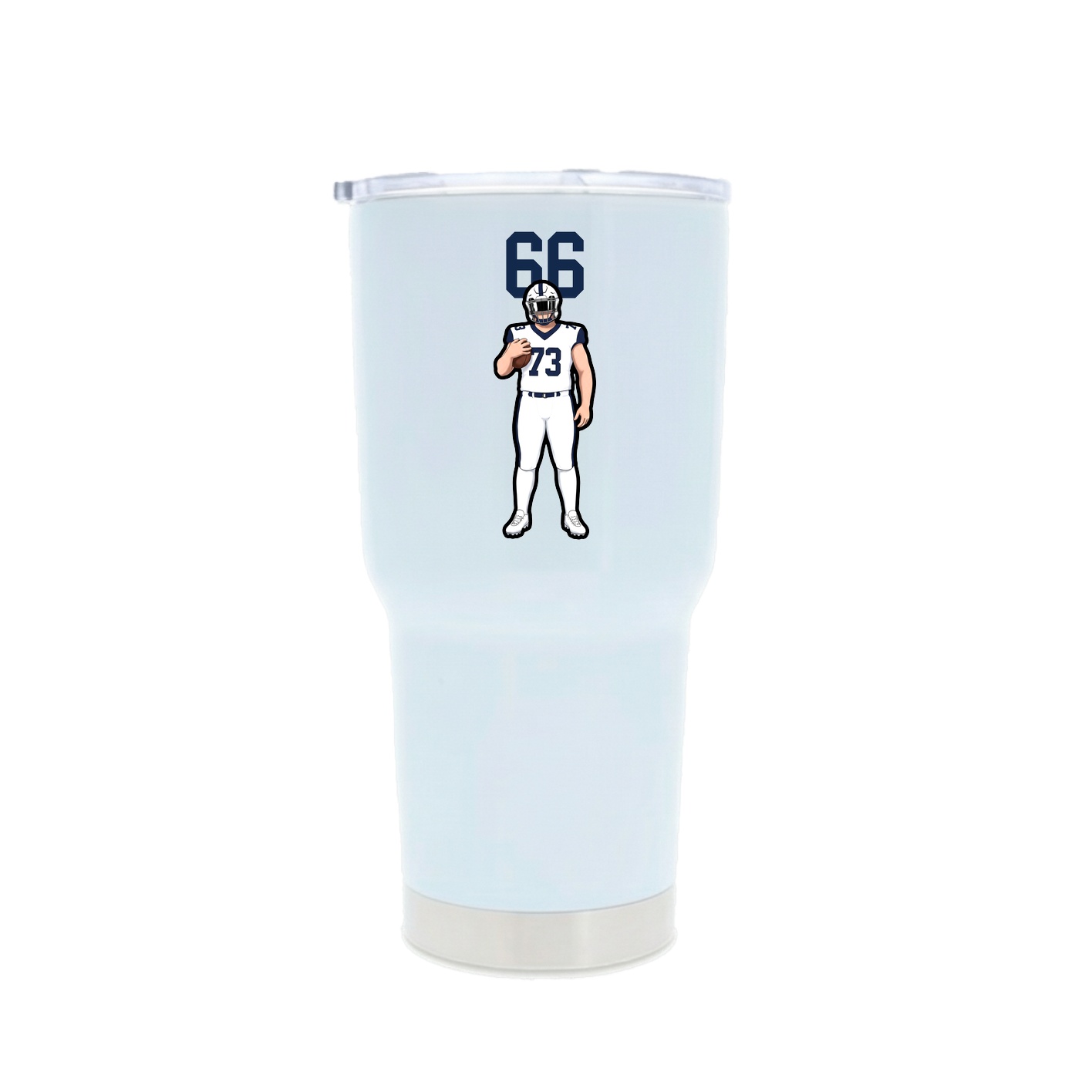30oz Stainless Steel Tumbler — Number Top in White