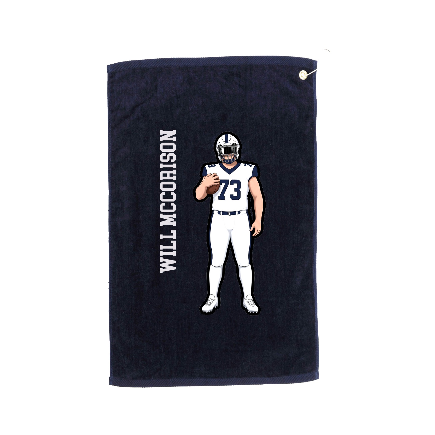 Golf Towel — Name Vertical in Navy