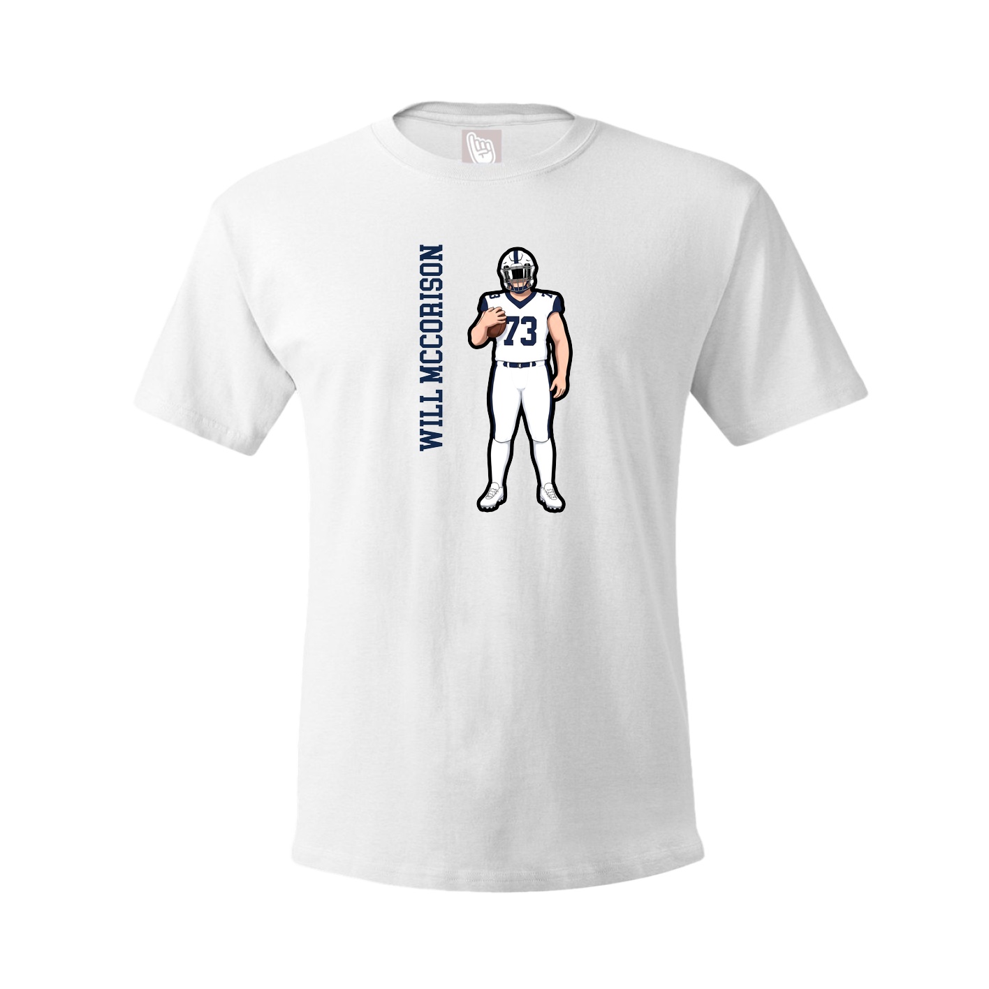 Youth Tee — Name Vertical in White