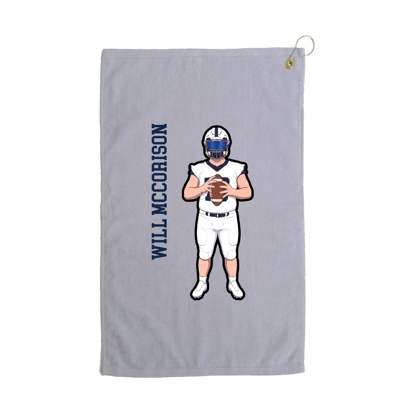 Golf Towel — Name Vertical in Grey
