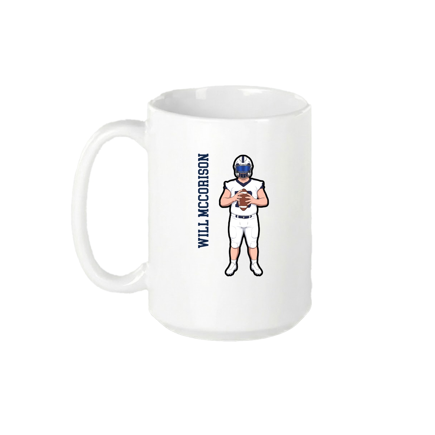 15oz Coffee Mug — Name Vertical in White