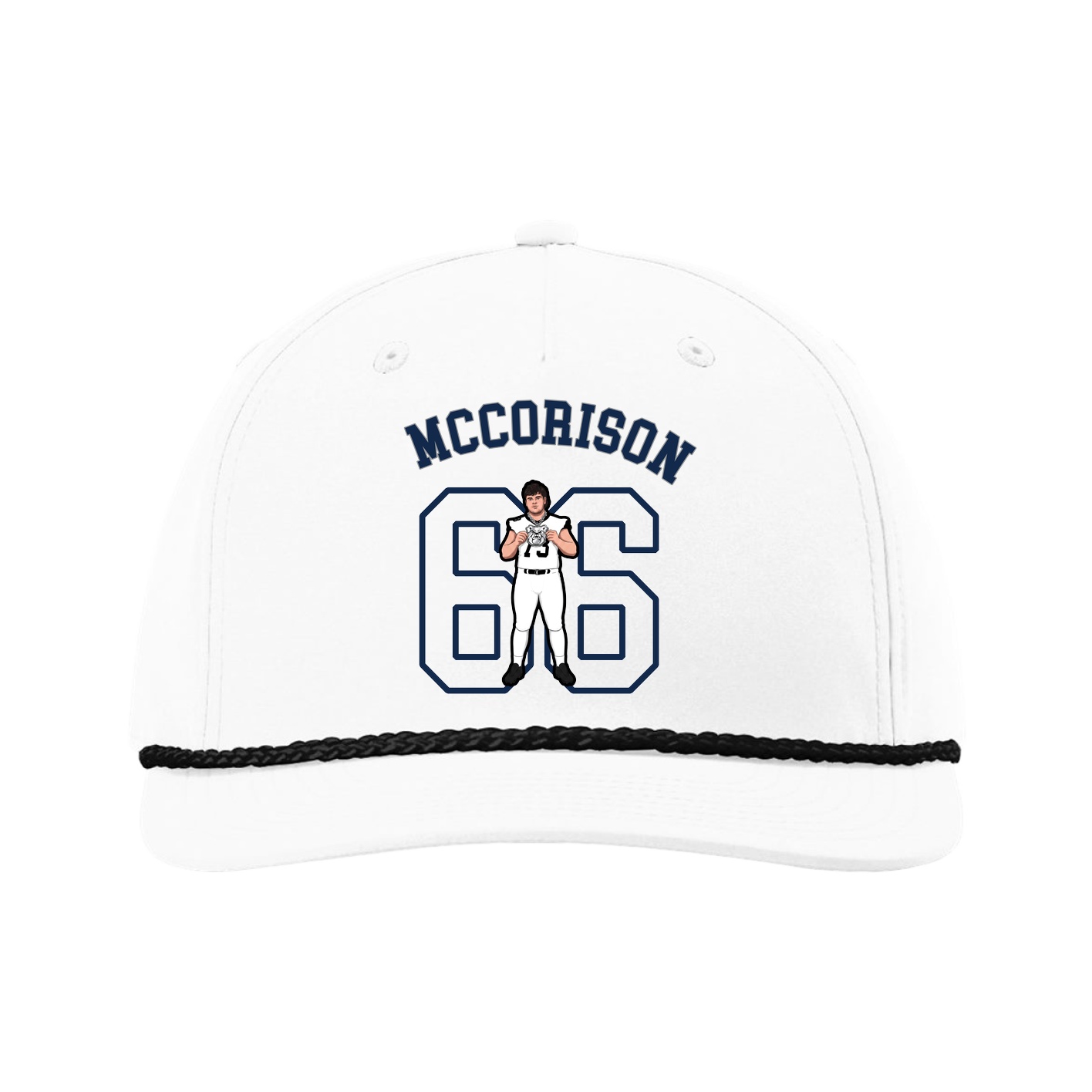 Five-Panel Classic Rope Cap — Shirsey Arch in White