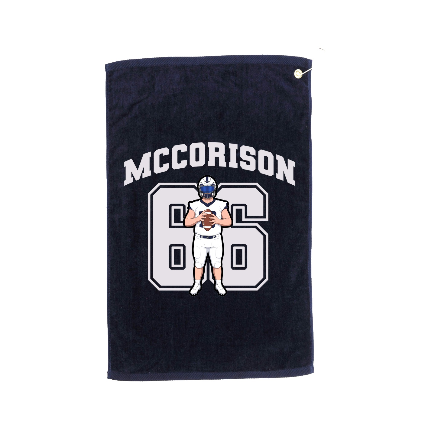 Golf Towel — Number in Navy