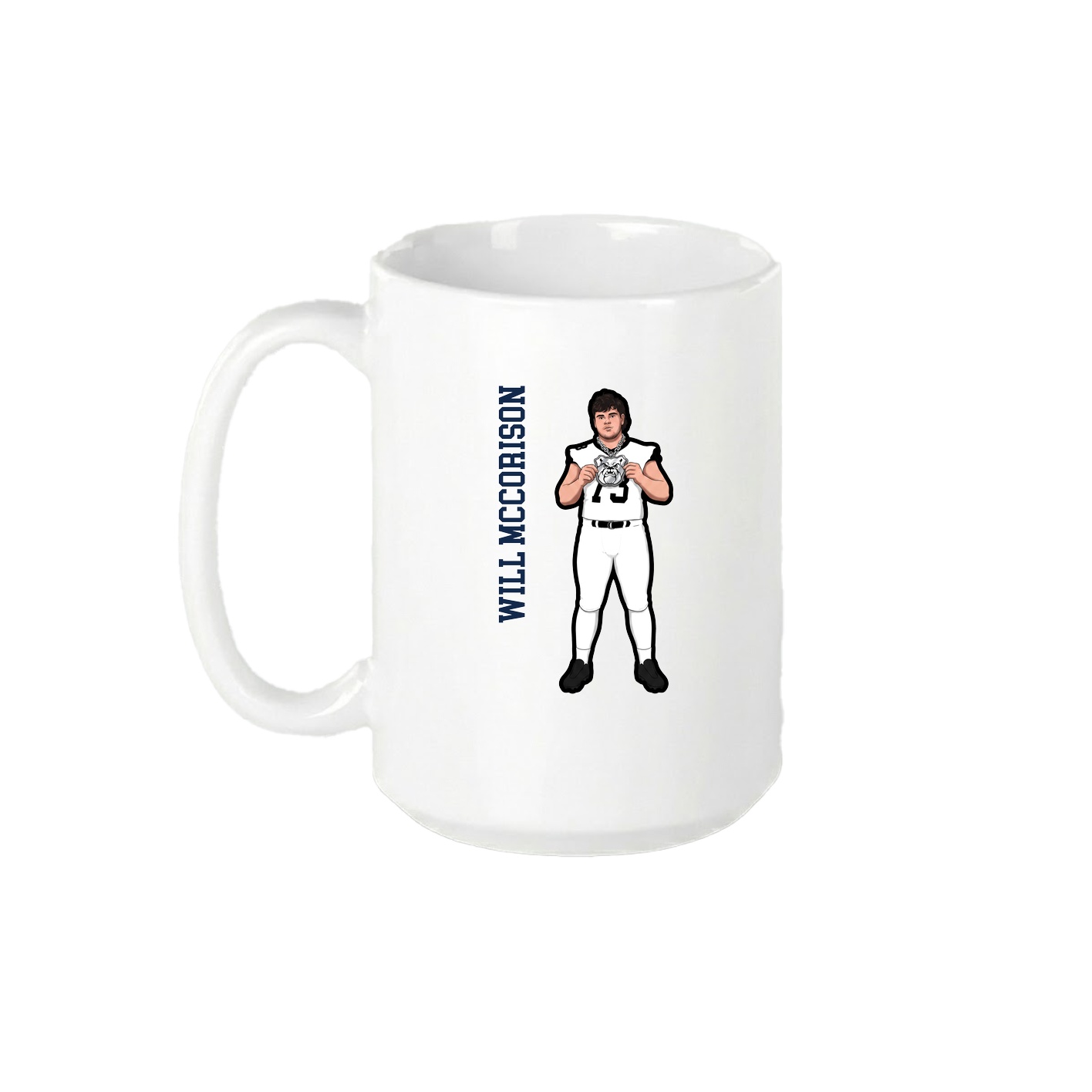 15oz Coffee Mug — Name Vertical in White