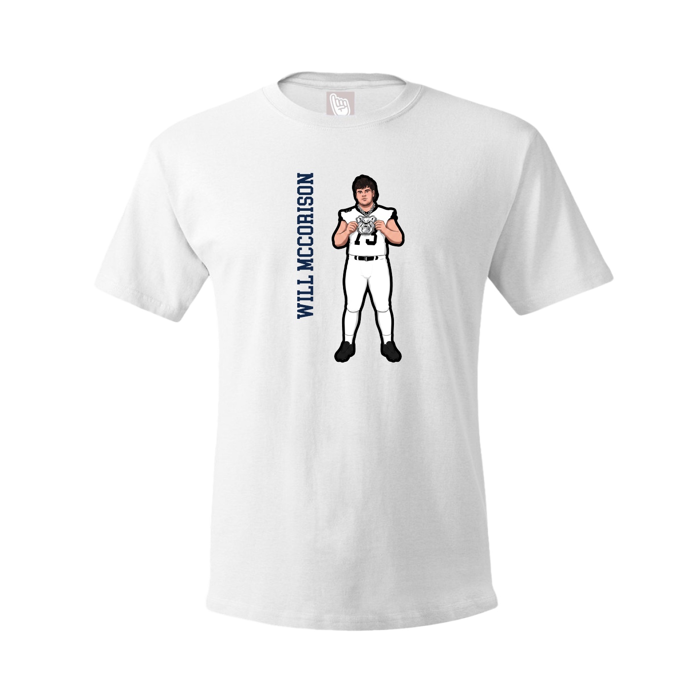 Tee — Name Vertical in White