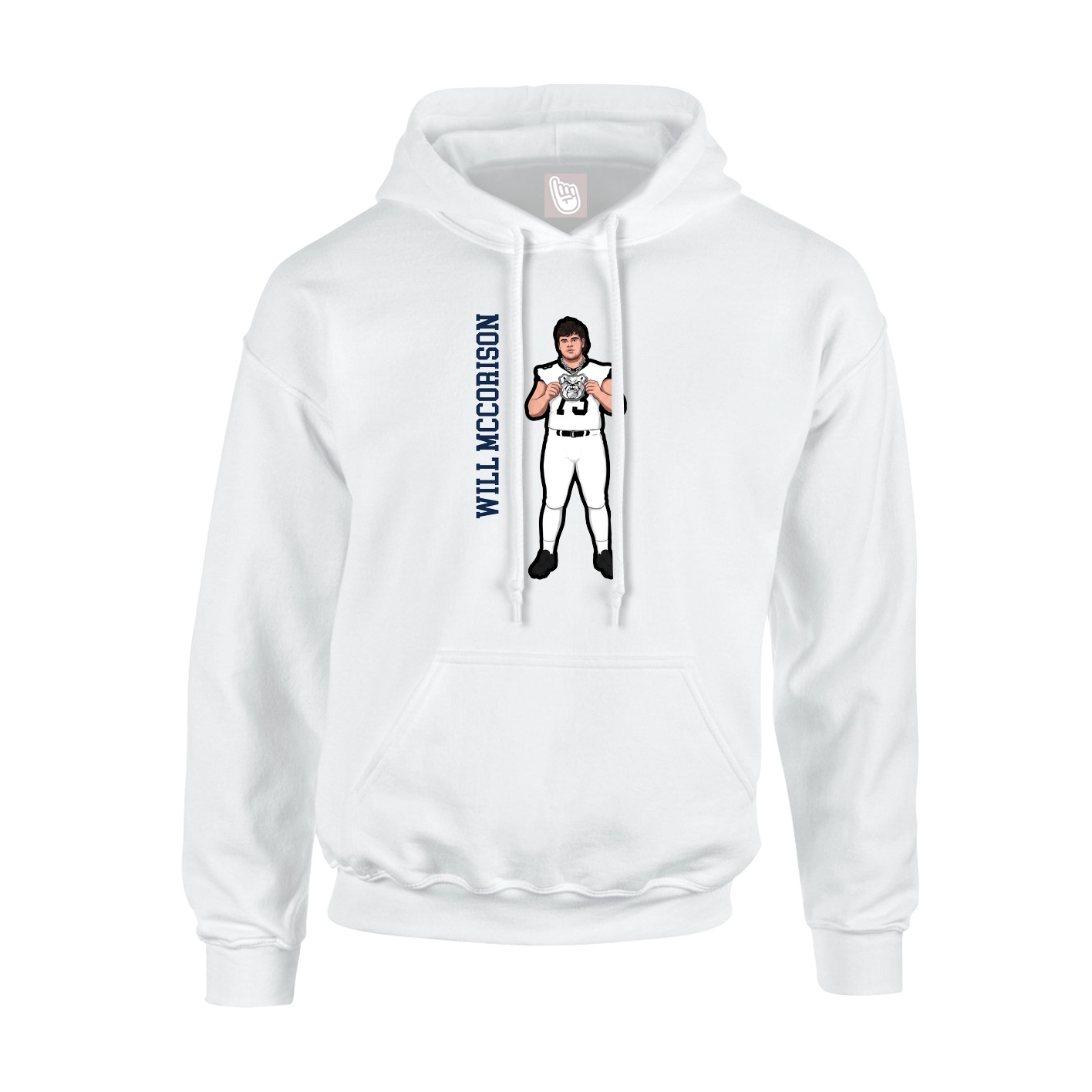 Hoodie — Name Vertical in White