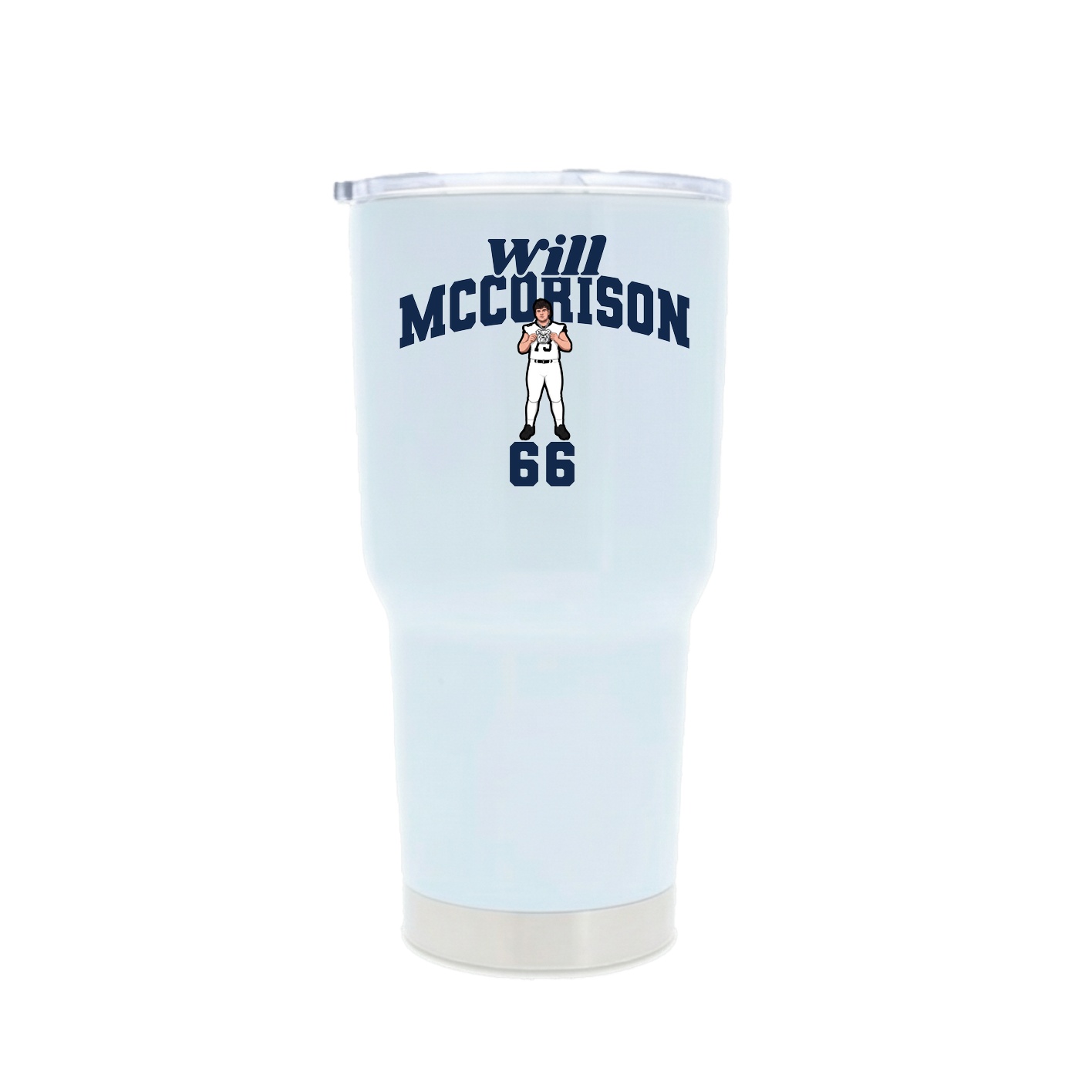 30oz Stainless Steel Tumbler — Signature Arch in White