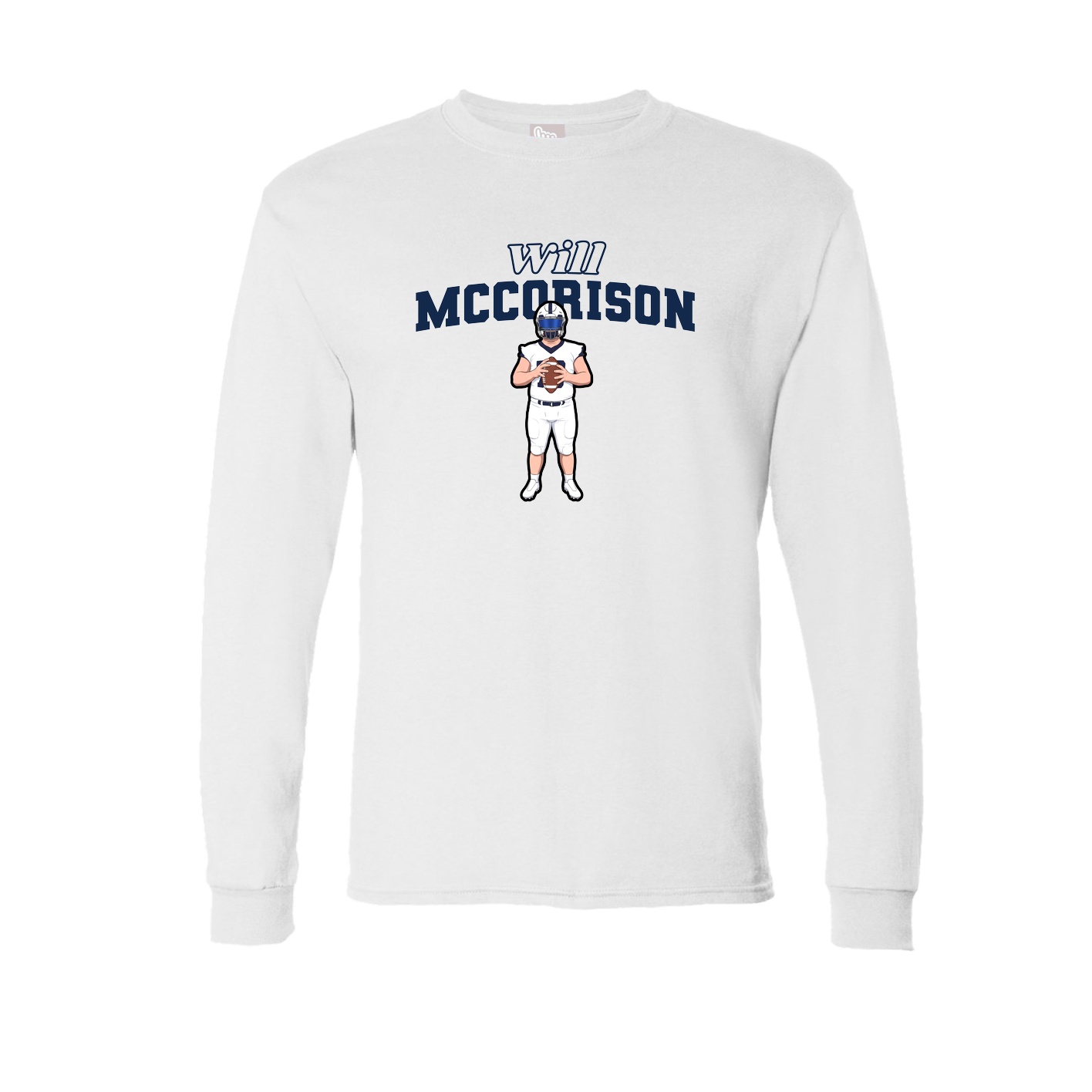Long Sleeve Tee — Name Arch in White