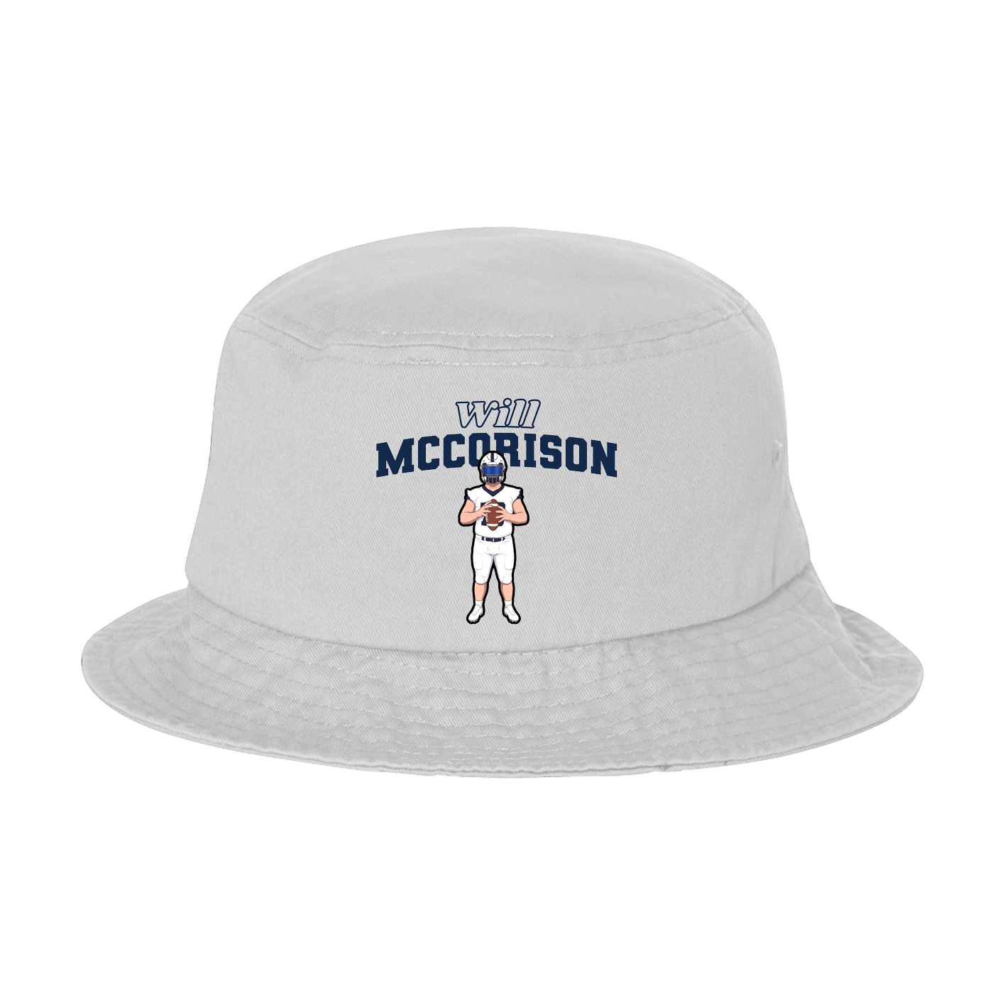 Bucket Cap — Name Arch in White