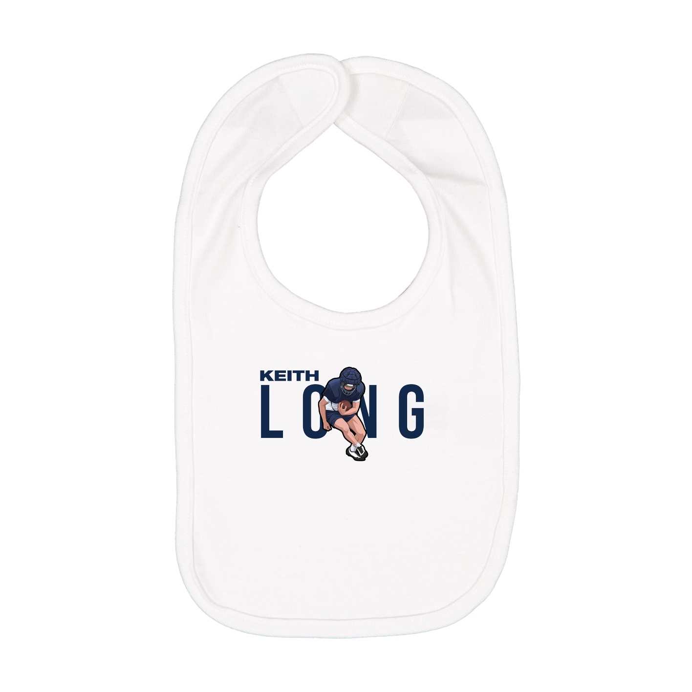 Infant Bib — Player Name in White