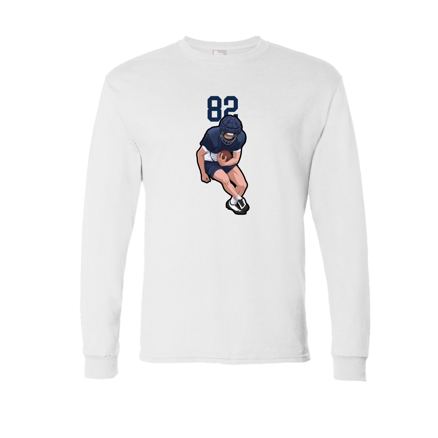 Long Sleeve Tee — Number Top in White