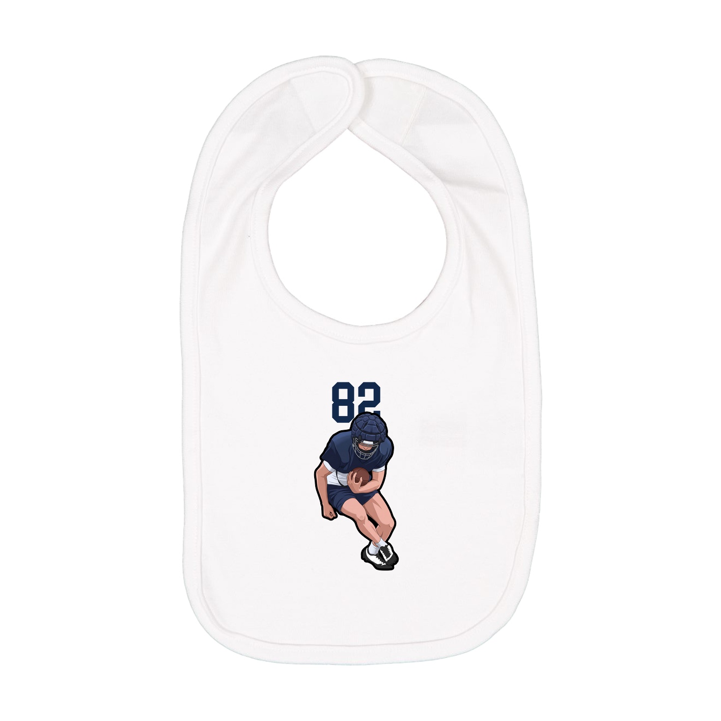 Infant Bib — Number Top in White