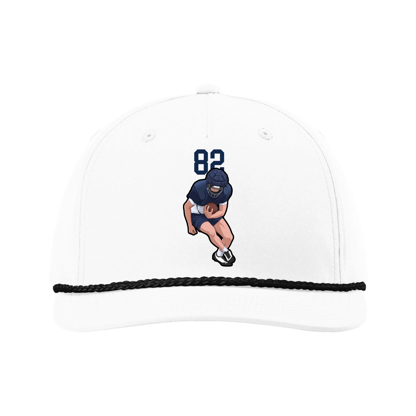 Five-Panel Classic Rope Cap — Number Top in White