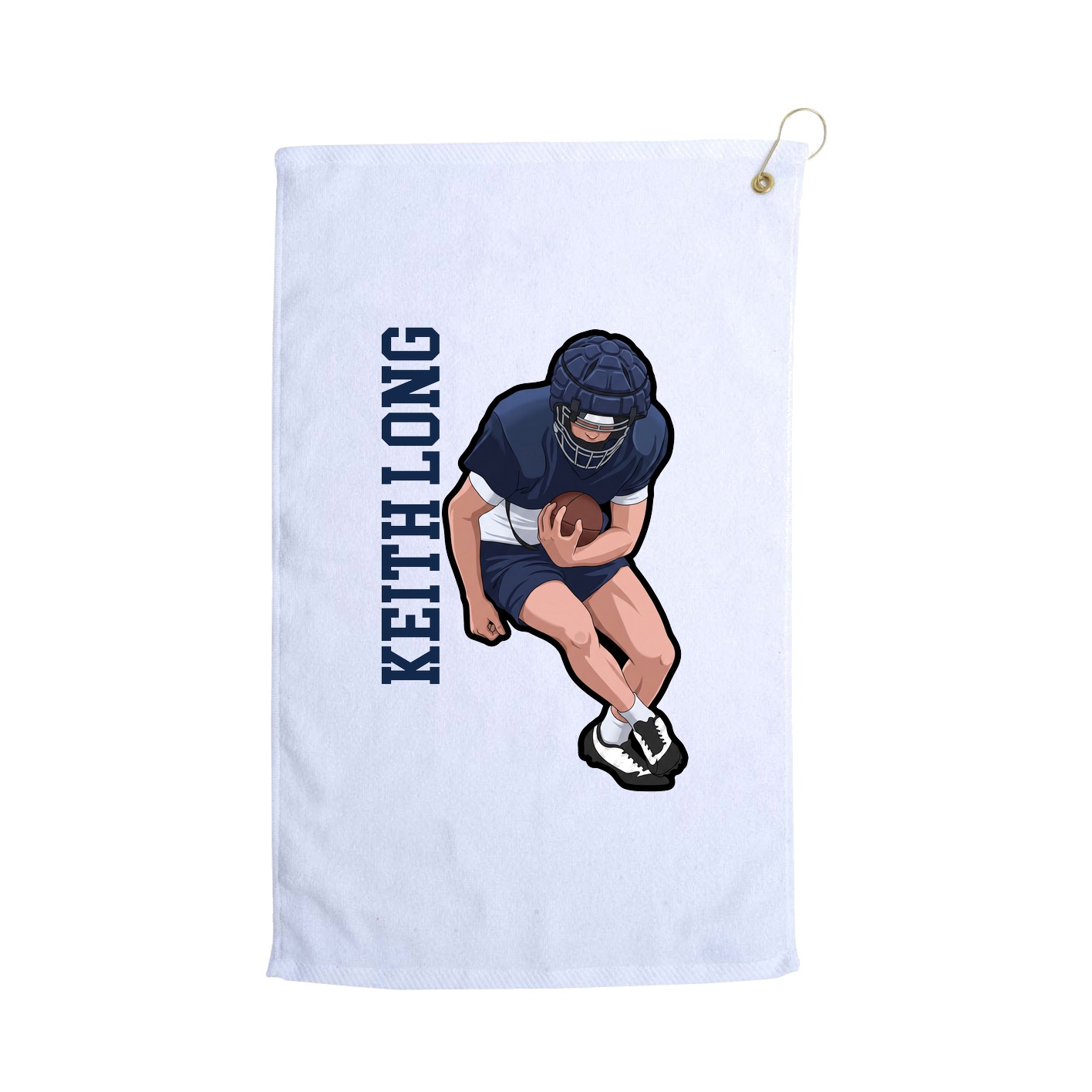 Golf Towel — Name Vertical in White