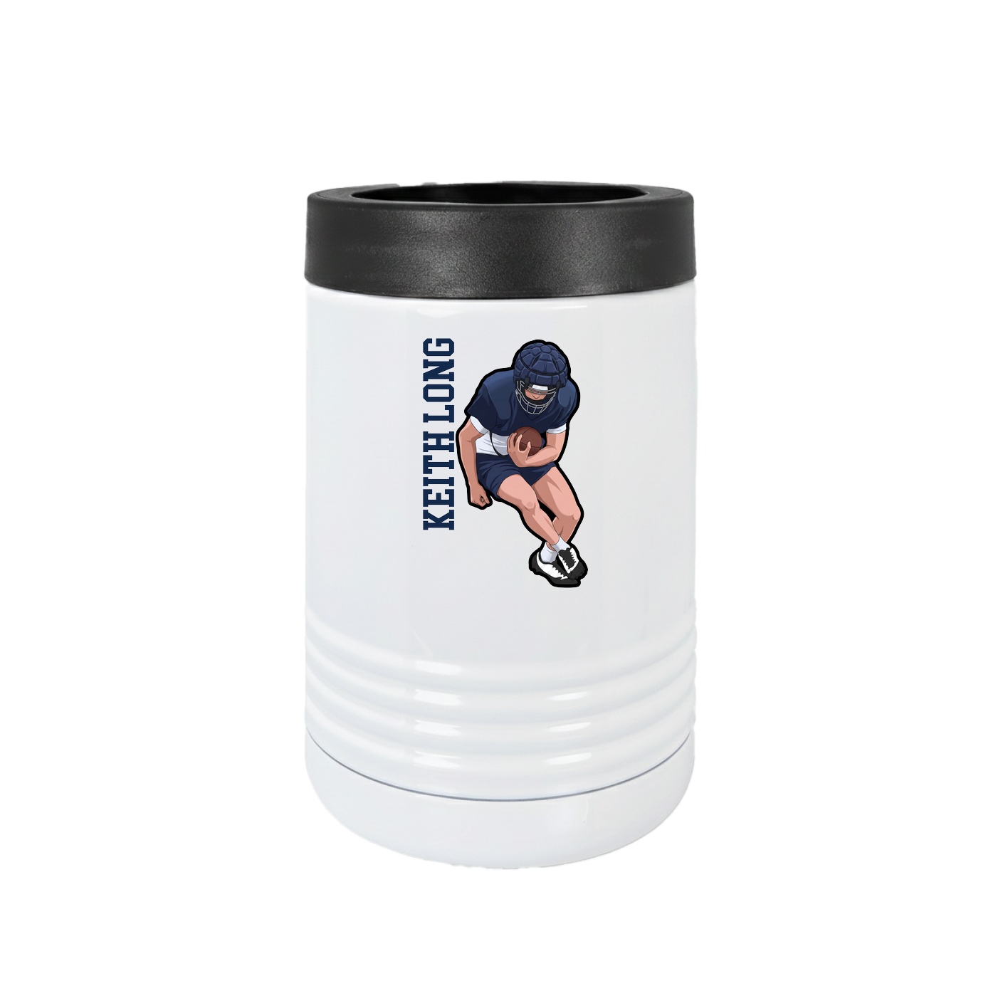 Beverage Holder — Name Vertical in White