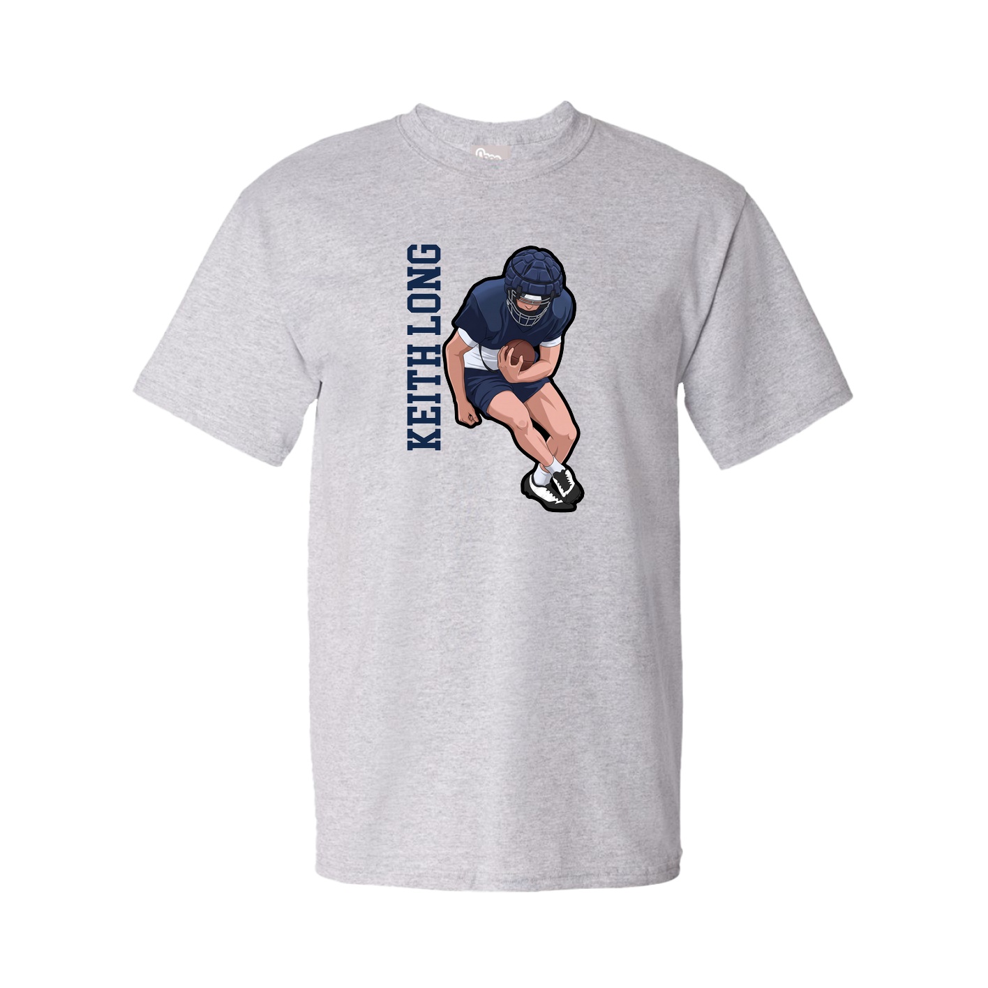 Youth Tee — Name Vertical in Grey