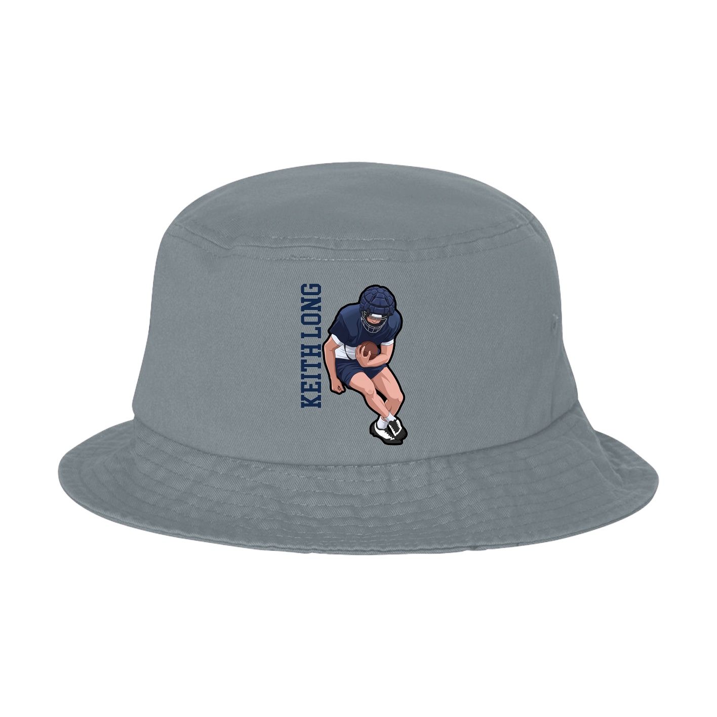 Bucket Cap — Name Vertical in Grey