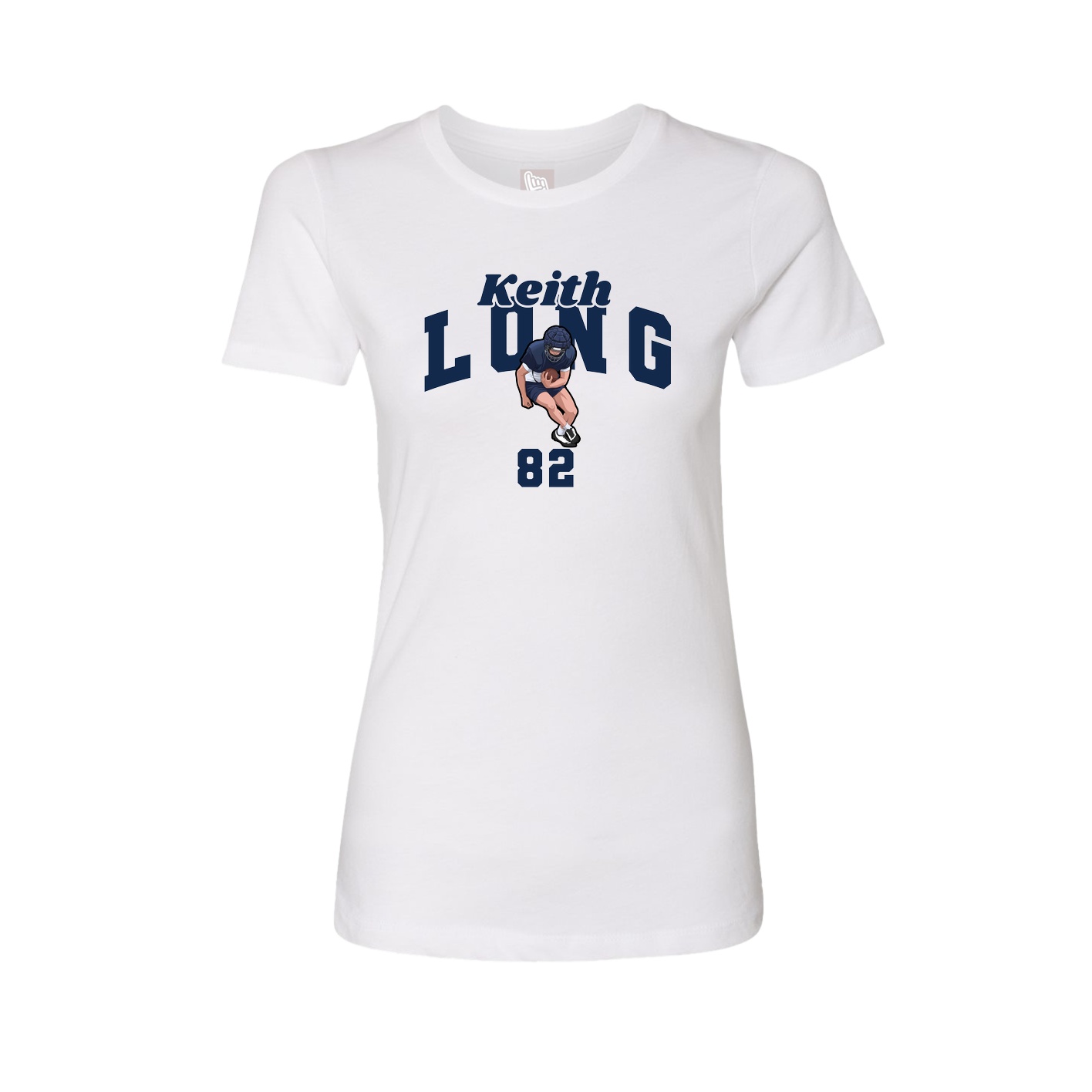Fitted Women's Tee — Signature Arch in White